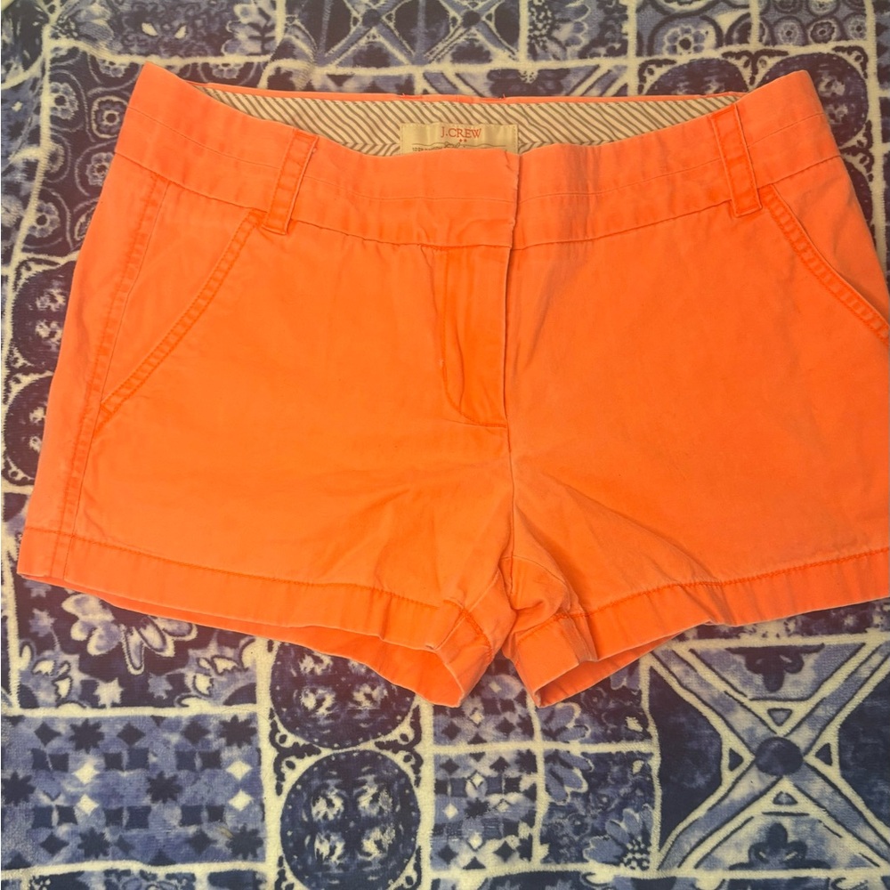 Size 2 J. Crew broken in chino shorts in faded orange